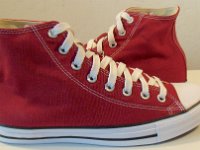 Chili Paste Red High Top Chucks  Inside patch views of chili paste red high tops.
